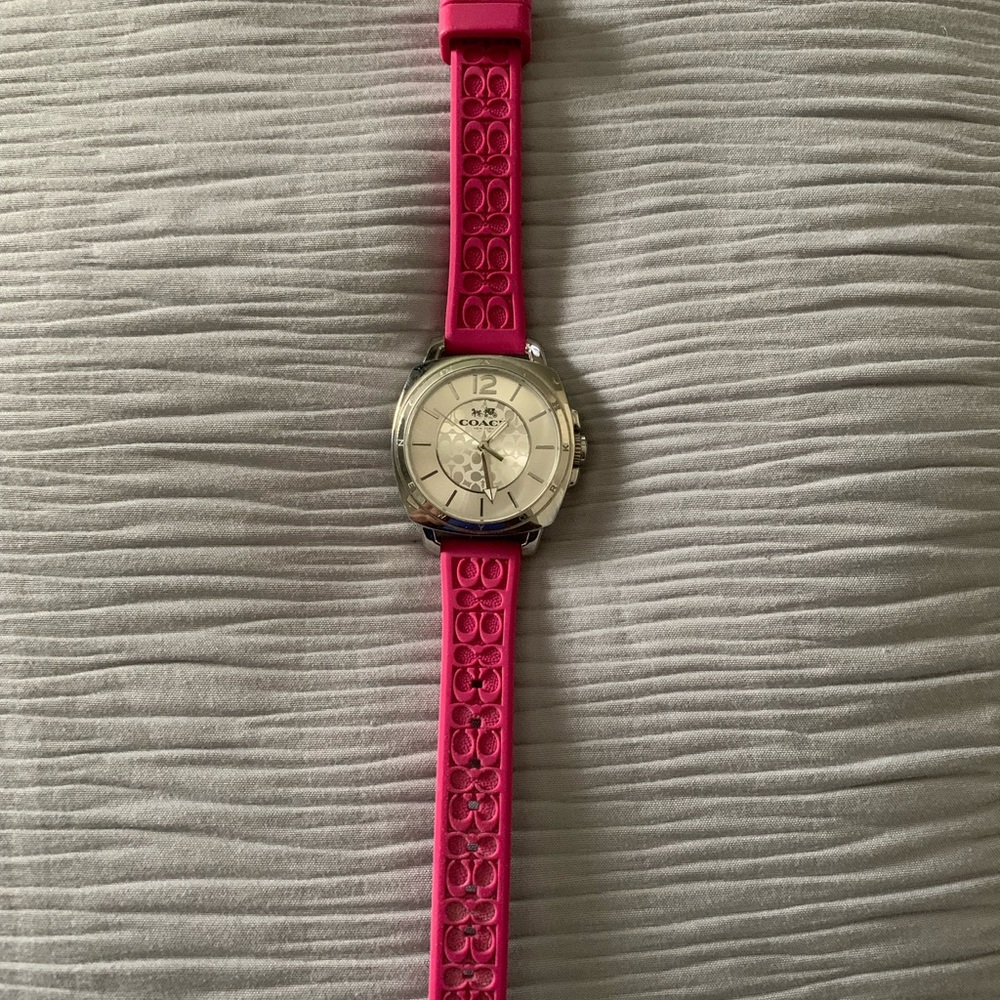 Hot pink Coach watch